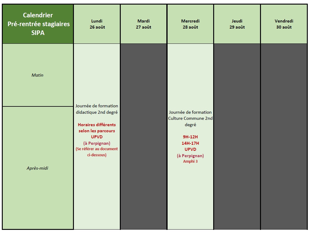 PLANNING SIPA PERPIGNAN 24 25